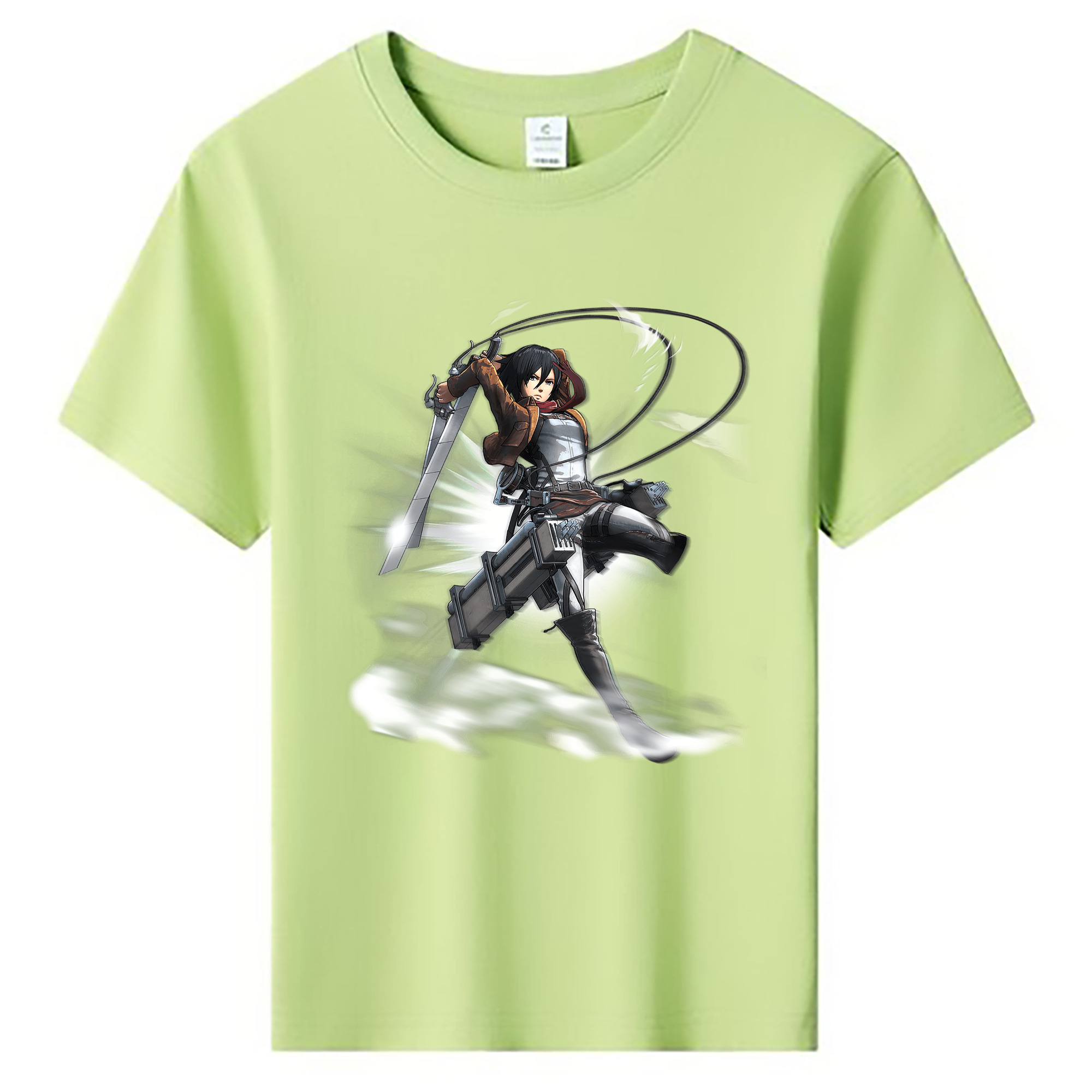 （画像用） 進撃の巨人 ミカサ·アッカーマン Attack on Titan Mikasa Ackerman 綿100％キッズTシャツ（フロントプリント）